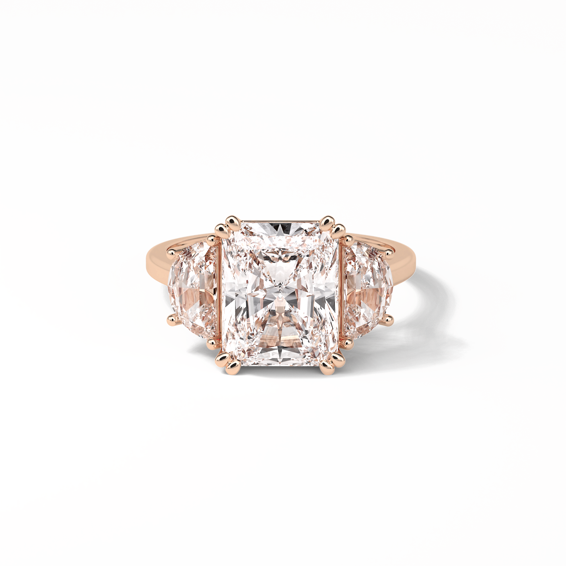 Radiant Three Stone Lab Grown Diamond Engagement Ring