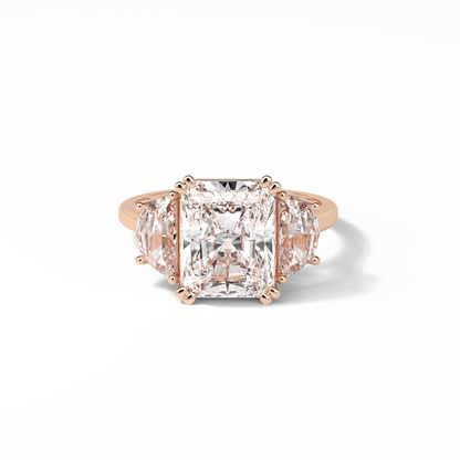 Radiant Three Stone Lab Grown Diamond Engagement Ring