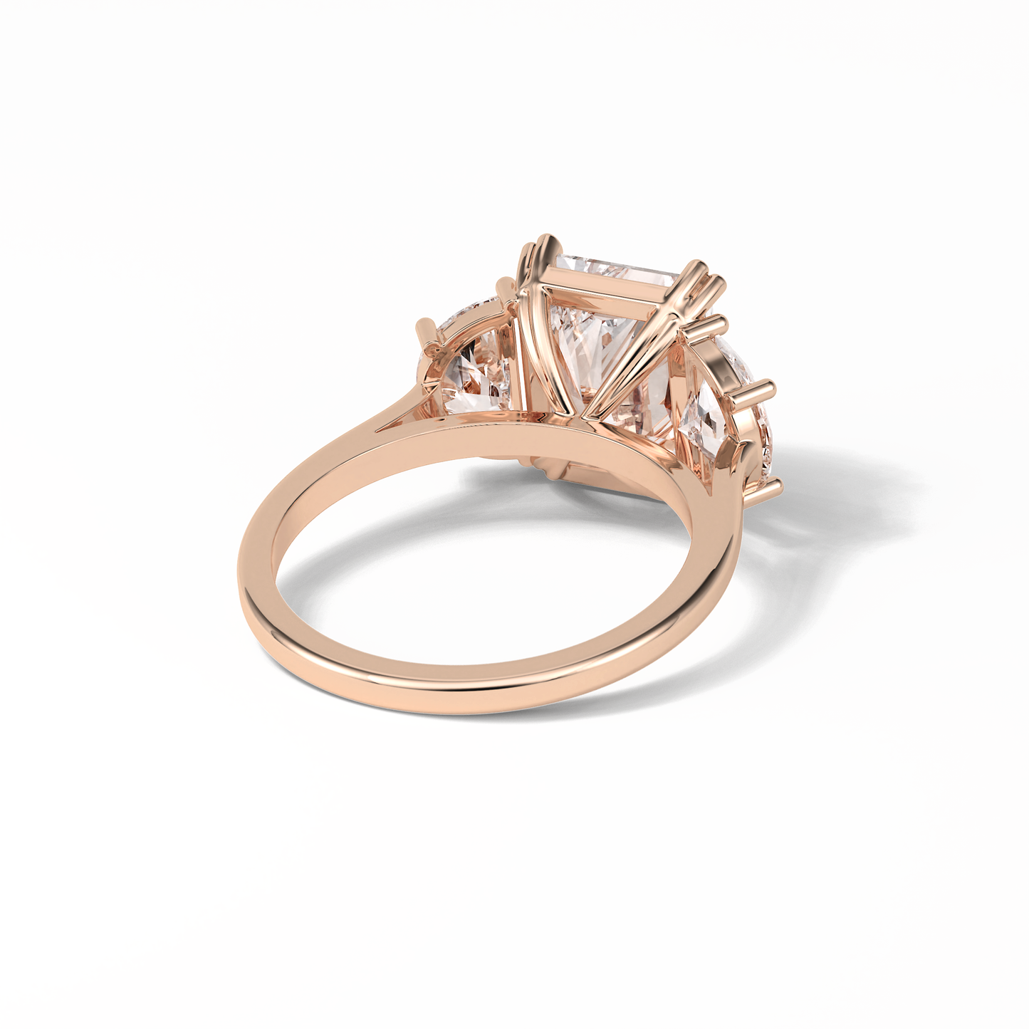 Radiant Three Stone Lab Grown Diamond Engagement Ring