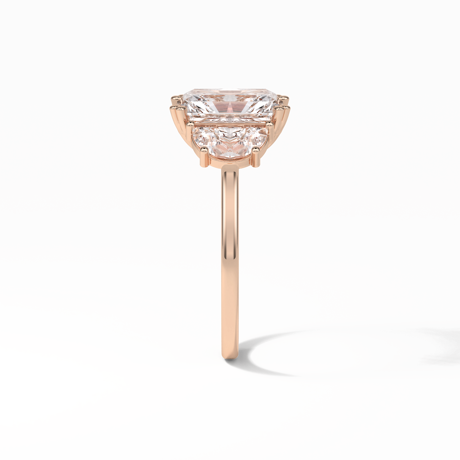 Radiant Three Stone Lab Grown Diamond Engagement Ring