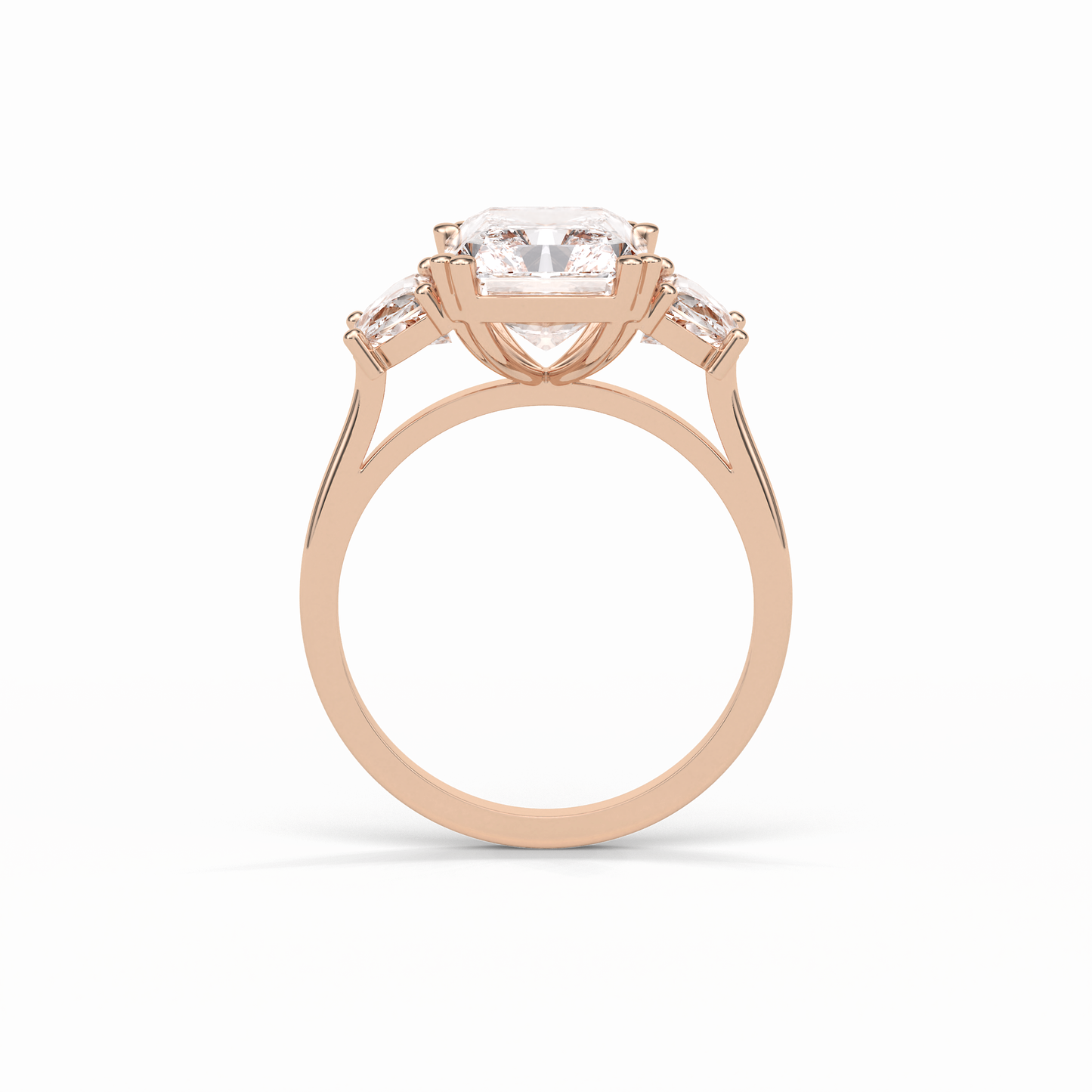 Radiant Three Stone Lab Grown Diamond Engagement Ring