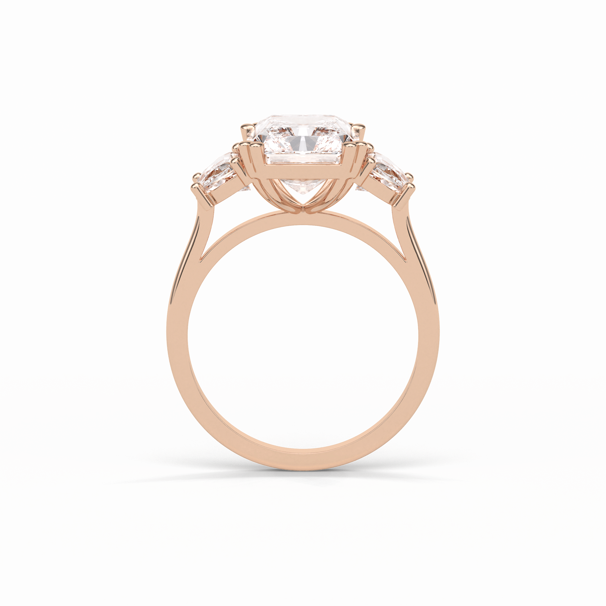 Radiant Three Stone Lab Grown Diamond Engagement Ring