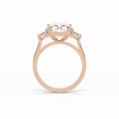 Radiant Three Stone Lab Grown Diamond Engagement Ring