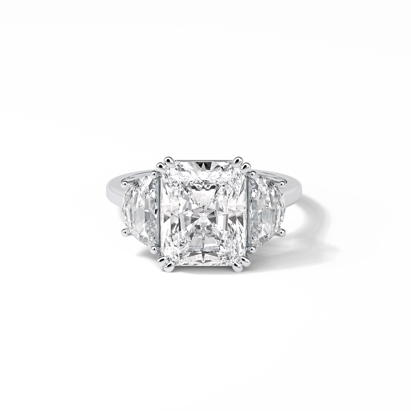 Radiant Three Stone Lab Grown Diamond Engagement Ring