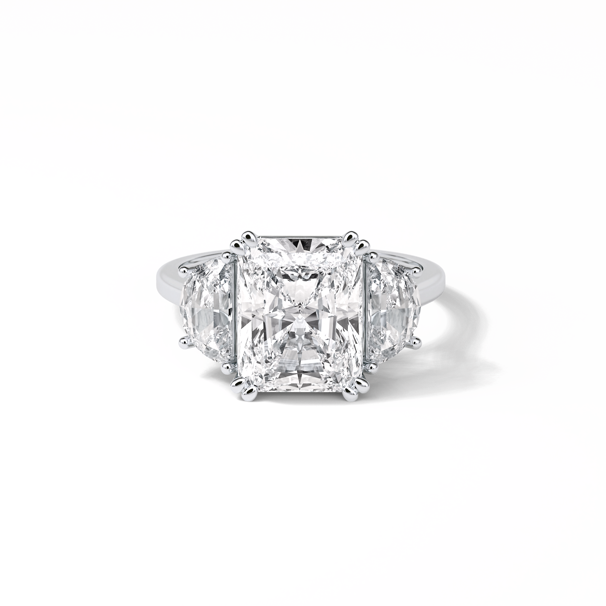 Radiant Three Stone Lab Grown Diamond Engagement Ring