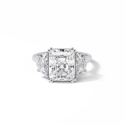 Radiant Three Stone Lab Grown Diamond Engagement Ring