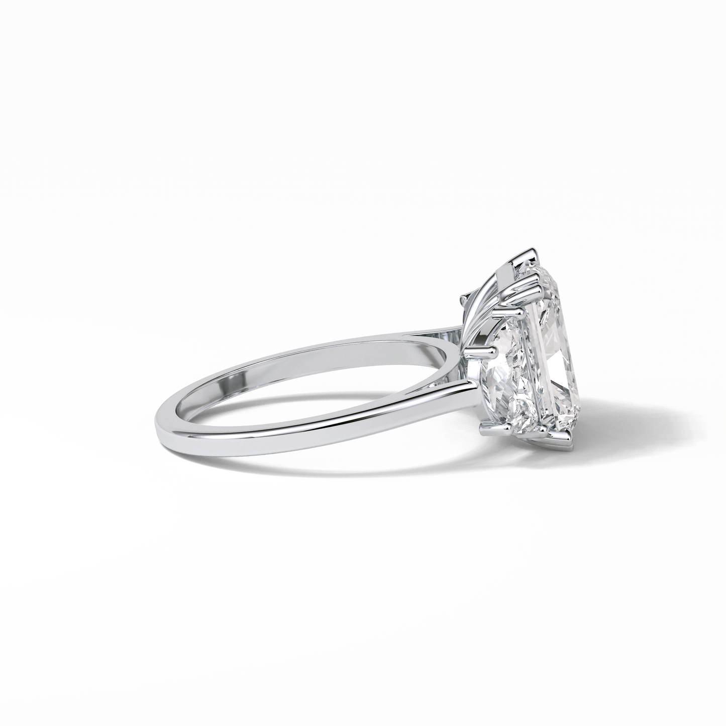 Radiant Three Stone Lab Grown Diamond Engagement Ring
