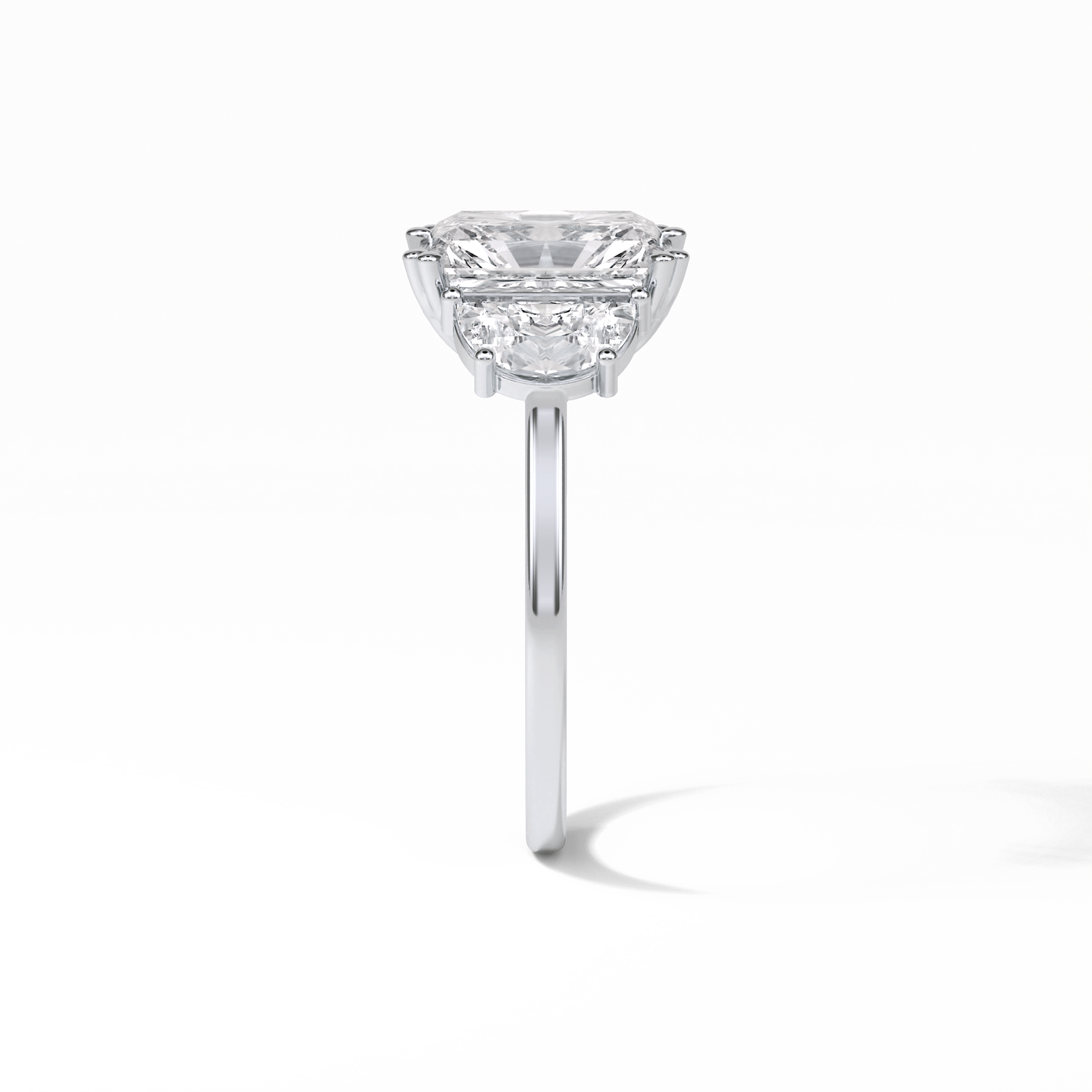 Radiant Three Stone Lab Grown Diamond Engagement Ring