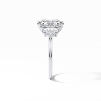 Radiant Three Stone Lab Grown Diamond Engagement Ring