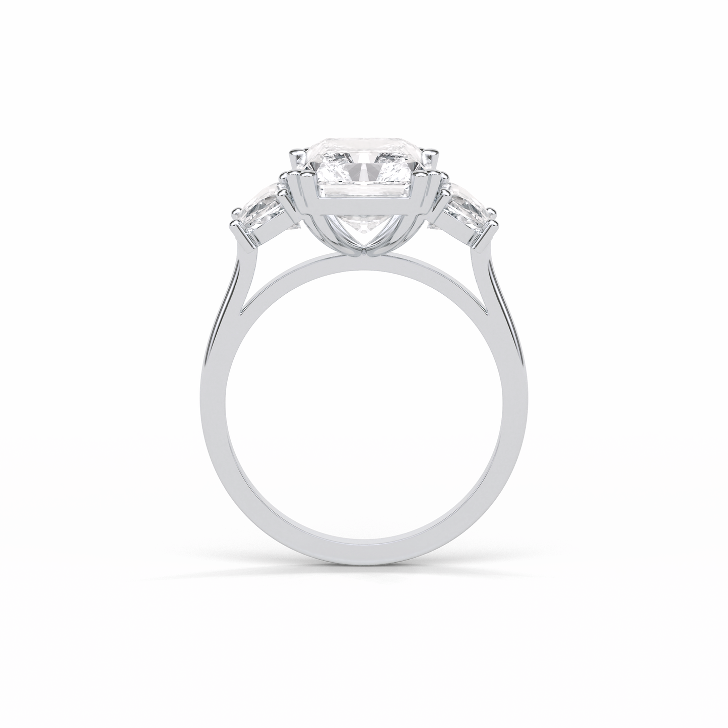 Radiant Three Stone Lab Grown Diamond Engagement Ring