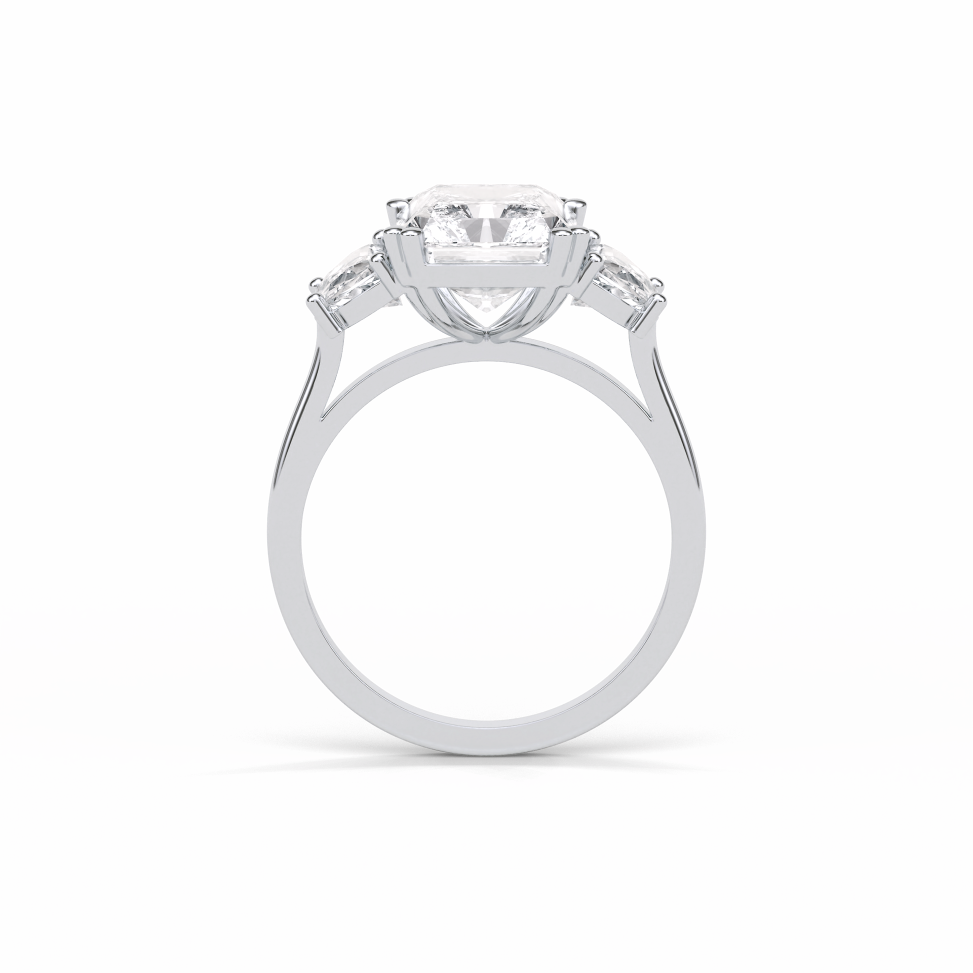 Radiant Three Stone Lab Grown Diamond Engagement Ring