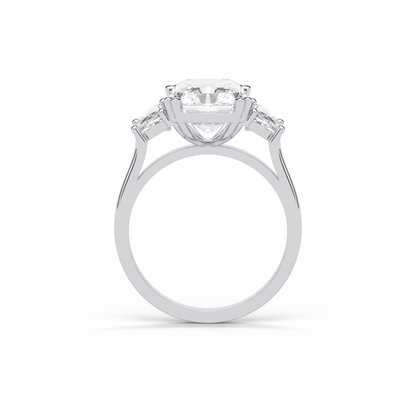 Radiant Three Stone Lab Grown Diamond Engagement Ring