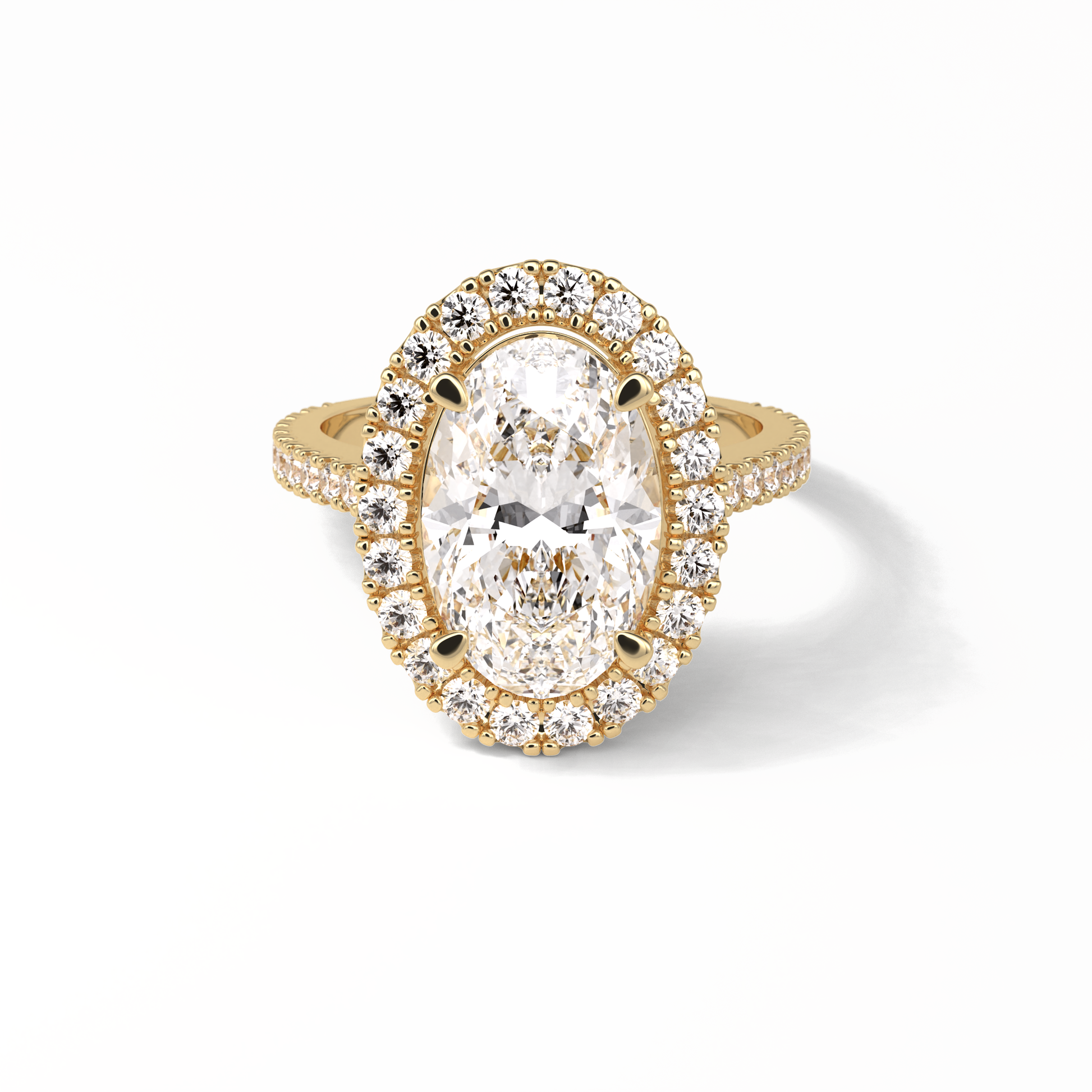 Oval Halo & Pave Lab Grown Diamond Engagement Ring
