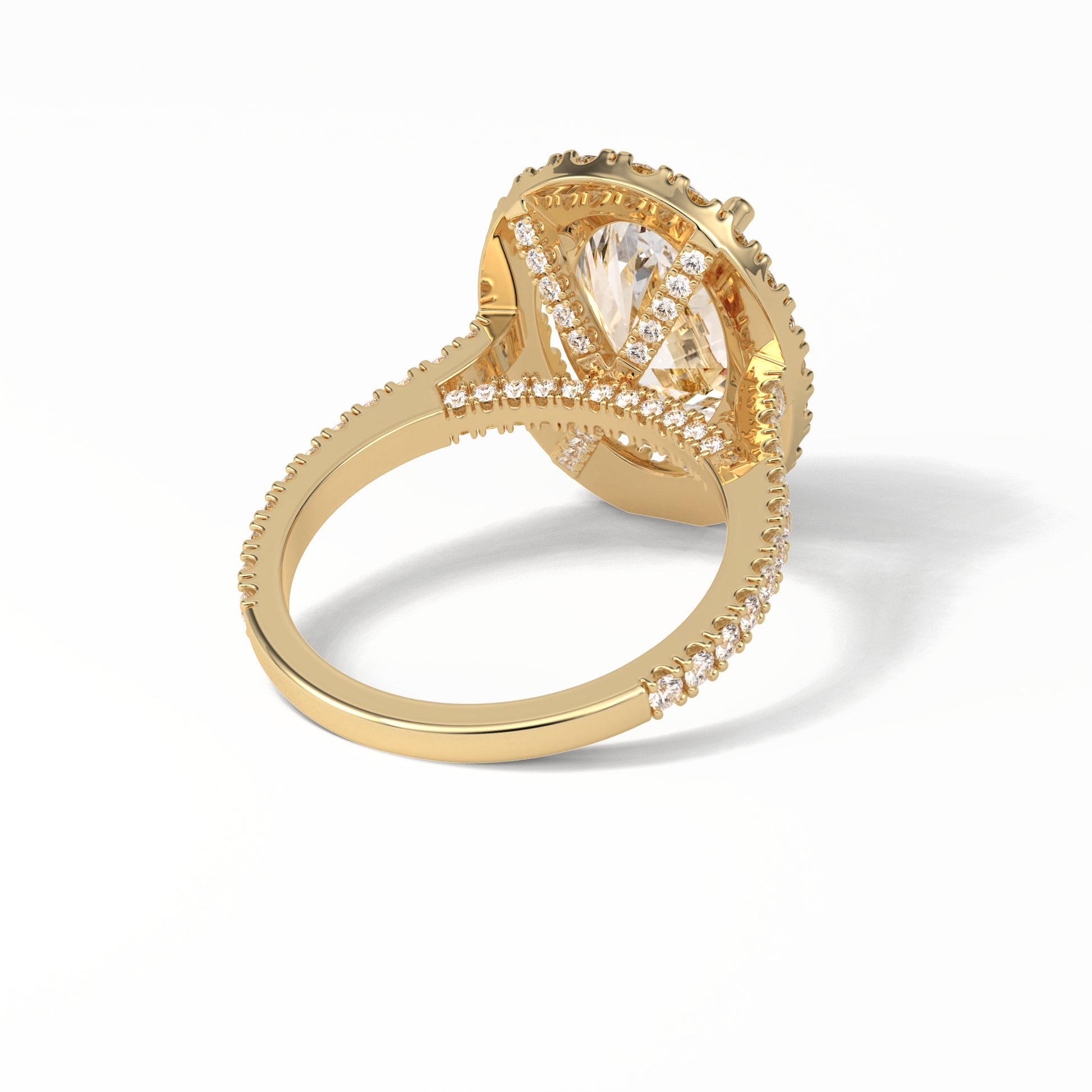 Oval Halo & Pave Lab Grown Diamond Engagement Ring