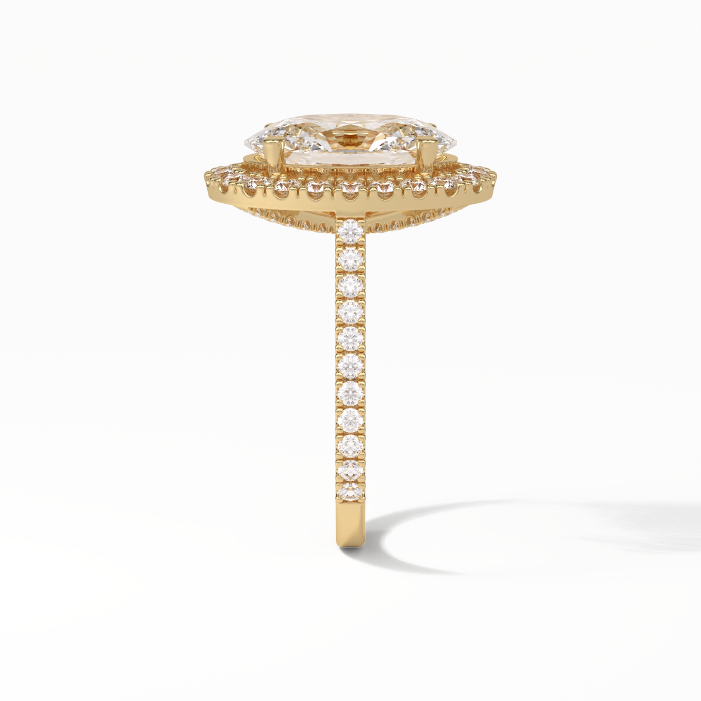 Oval Halo & Pave Lab Grown Diamond Engagement Ring