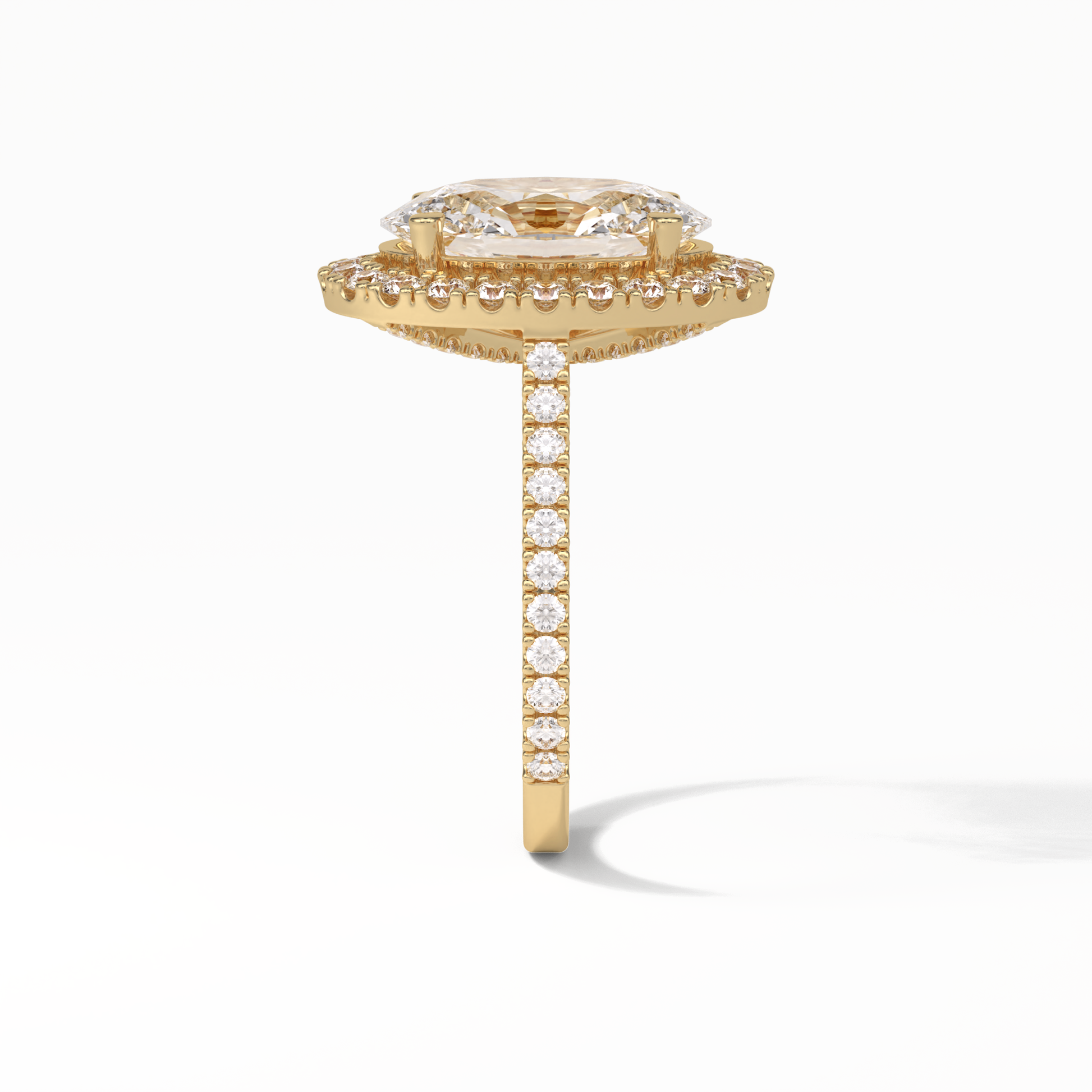 Oval Halo & Pave Lab Grown Diamond Engagement Ring