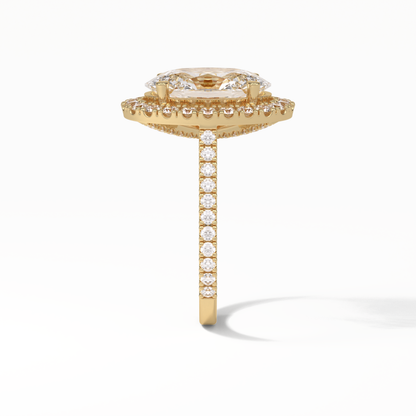 Oval Halo & Pave Lab Grown Diamond Engagement Ring