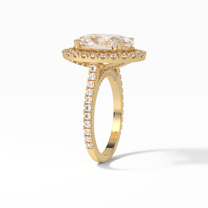 Oval Halo & Pave Lab Grown Diamond Engagement Ring