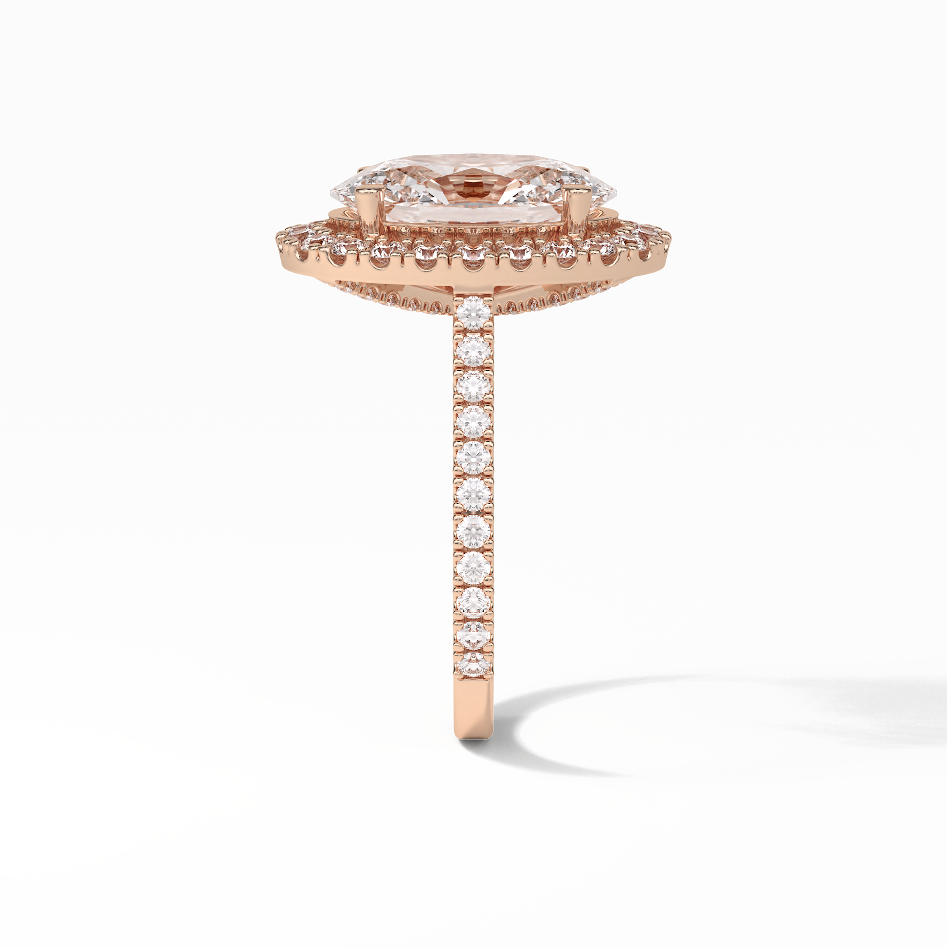 Oval Halo & Pave Lab Grown Diamond Engagement Ring