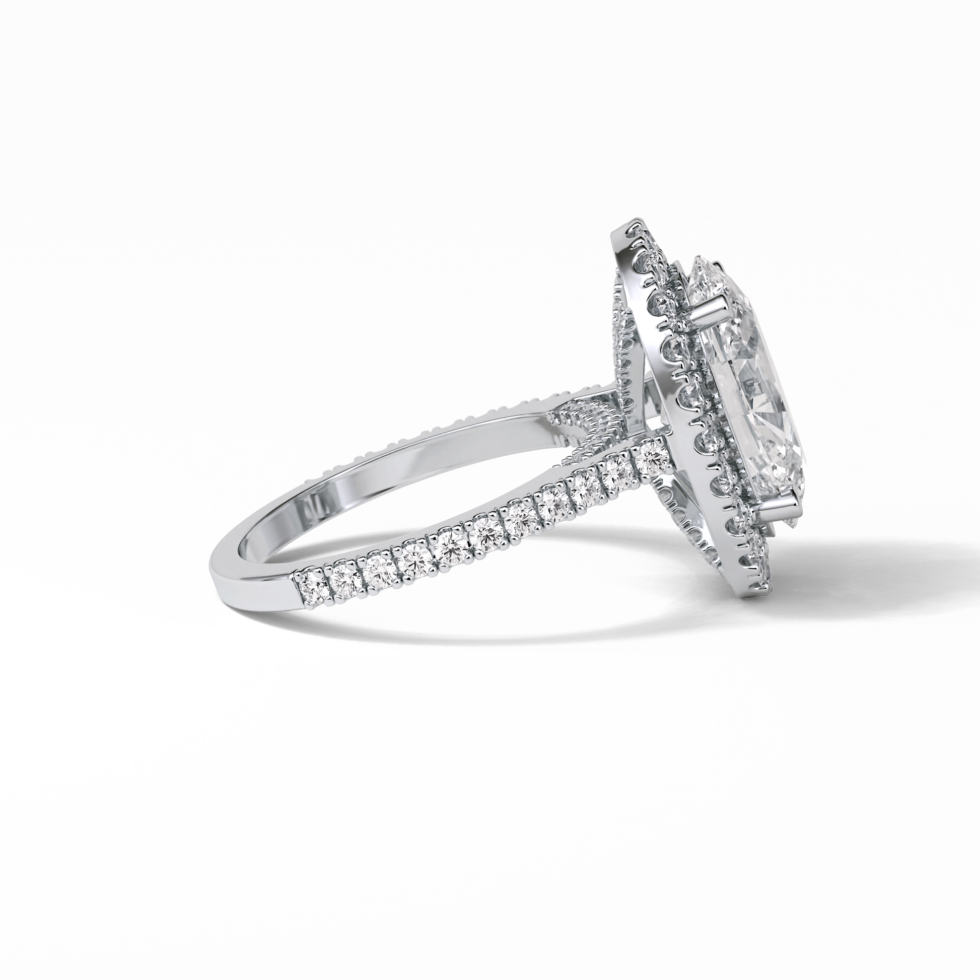 Oval Halo & Pave Lab Grown Diamond Engagement Ring