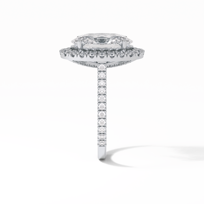 Oval Halo & Pave Lab Grown Diamond Engagement Ring