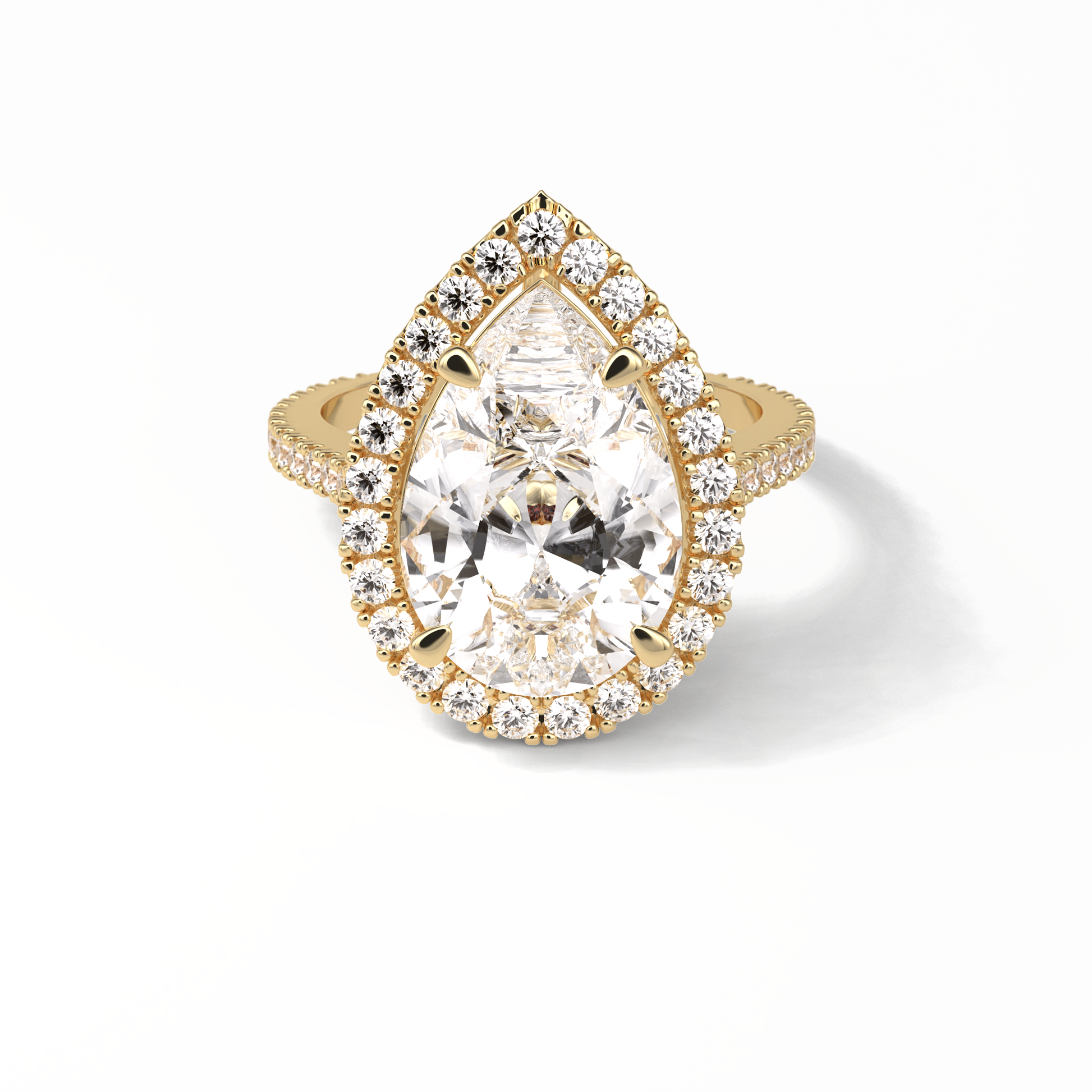 Pear Halo & Pave Lab Grown Diamond Engagement Ring