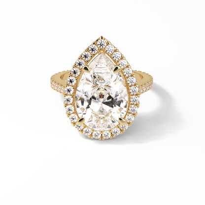 Pear Halo & Pave Lab Grown Diamond Engagement Ring