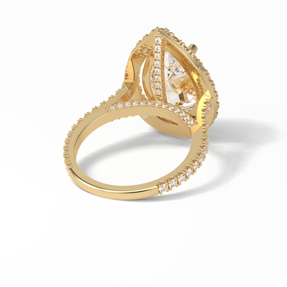 Pear Halo & Pave Lab Grown Diamond Engagement Ring