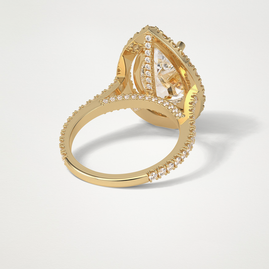 Pear Halo & Pave Lab Grown Diamond Engagement Ring