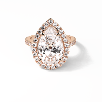 Pear Halo & Pave Lab Grown Diamond Engagement Ring