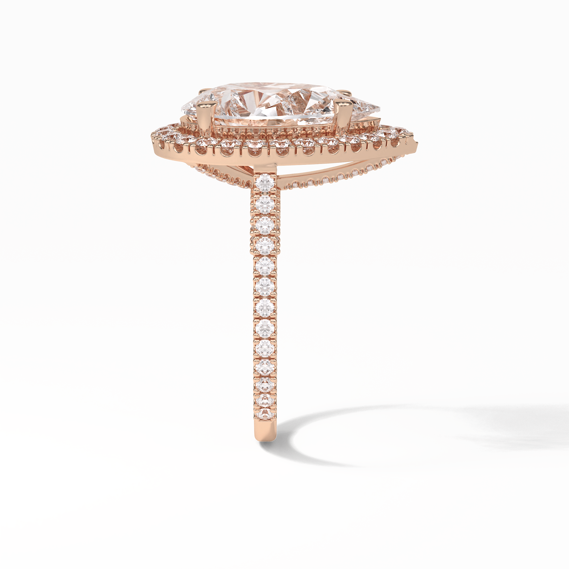 Pear Halo & Pave Lab Grown Diamond Engagement Ring