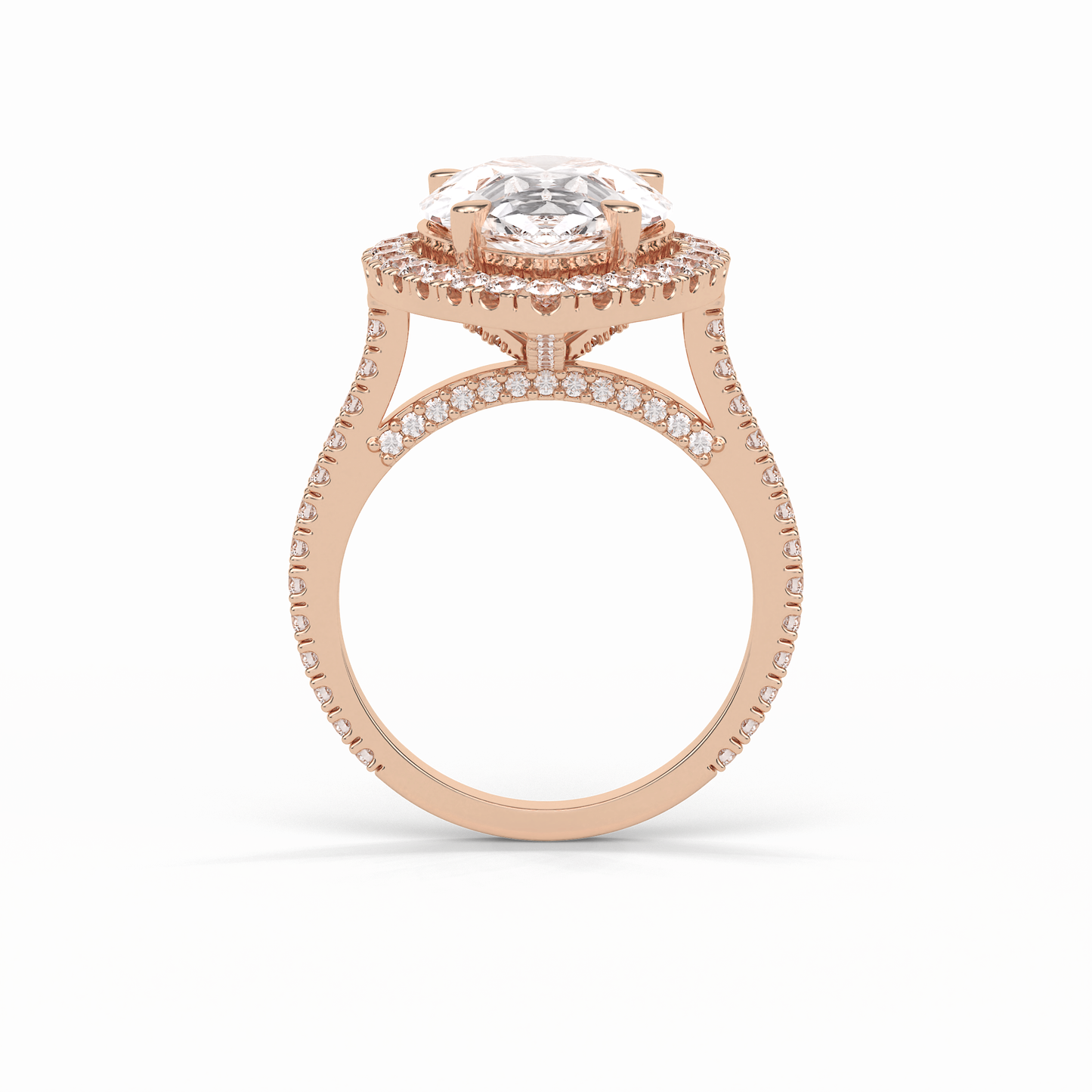 Pear Halo & Pave Lab Grown Diamond Engagement Ring