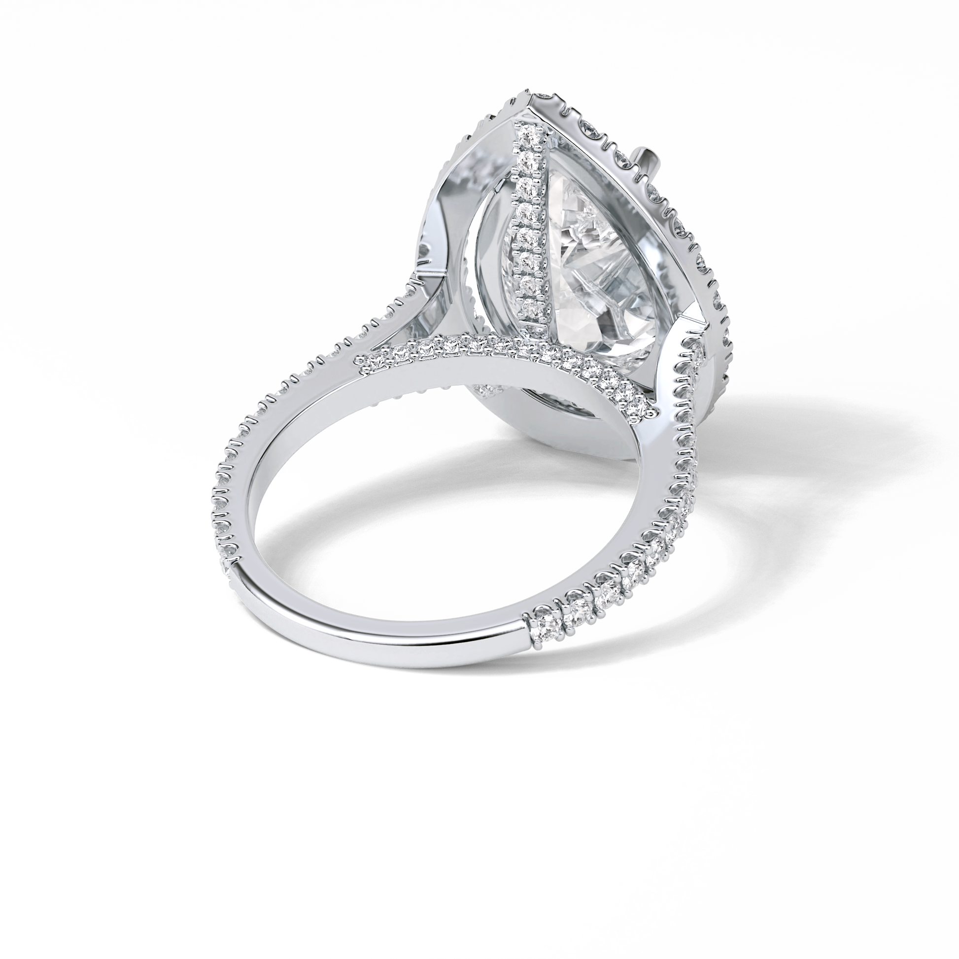 Pear Halo & Pave Lab Grown Diamond Engagement Ring