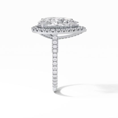 Pear Halo & Pave Lab Grown Diamond Engagement Ring