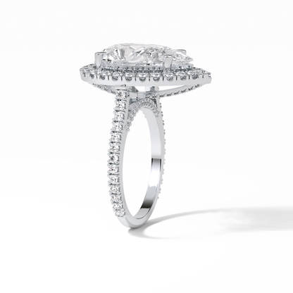 Pear Halo & Pave Lab Grown Diamond Engagement Ring