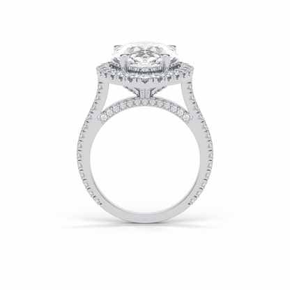 Pear Halo & Pave Lab Grown Diamond Engagement Ring