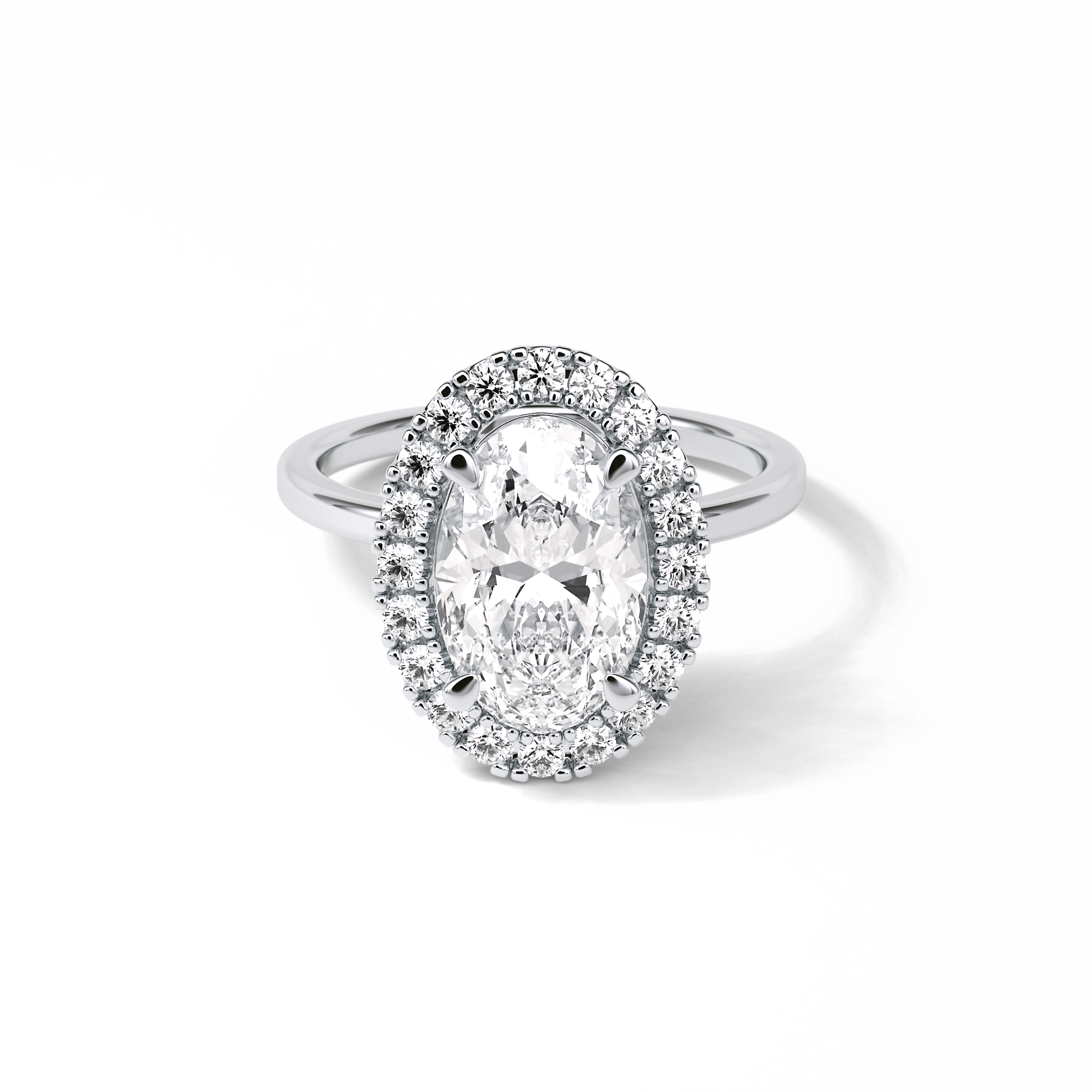 Oval Halo Lab Grown Diamond Engagement Ring