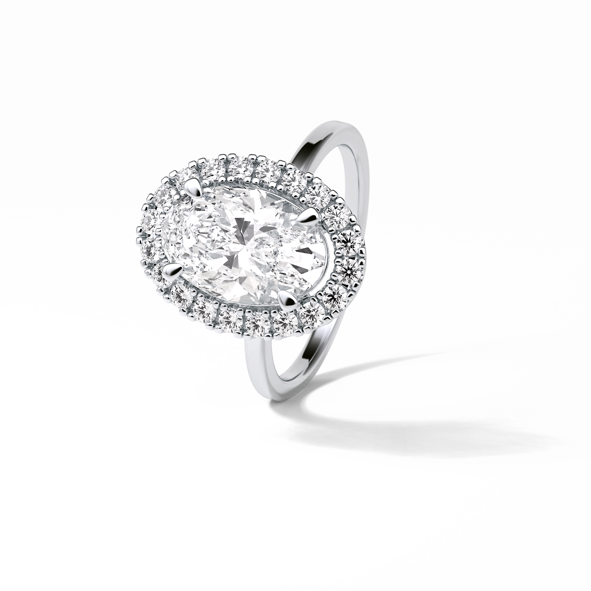 Oval Halo Lab Grown Diamond Engagement Ring