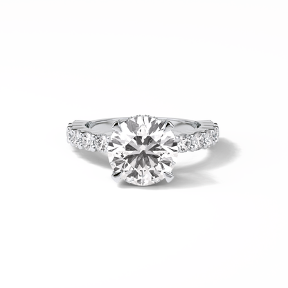 Round Hidden Halo & Pave Lab Grown Diamond Engagement Ring
