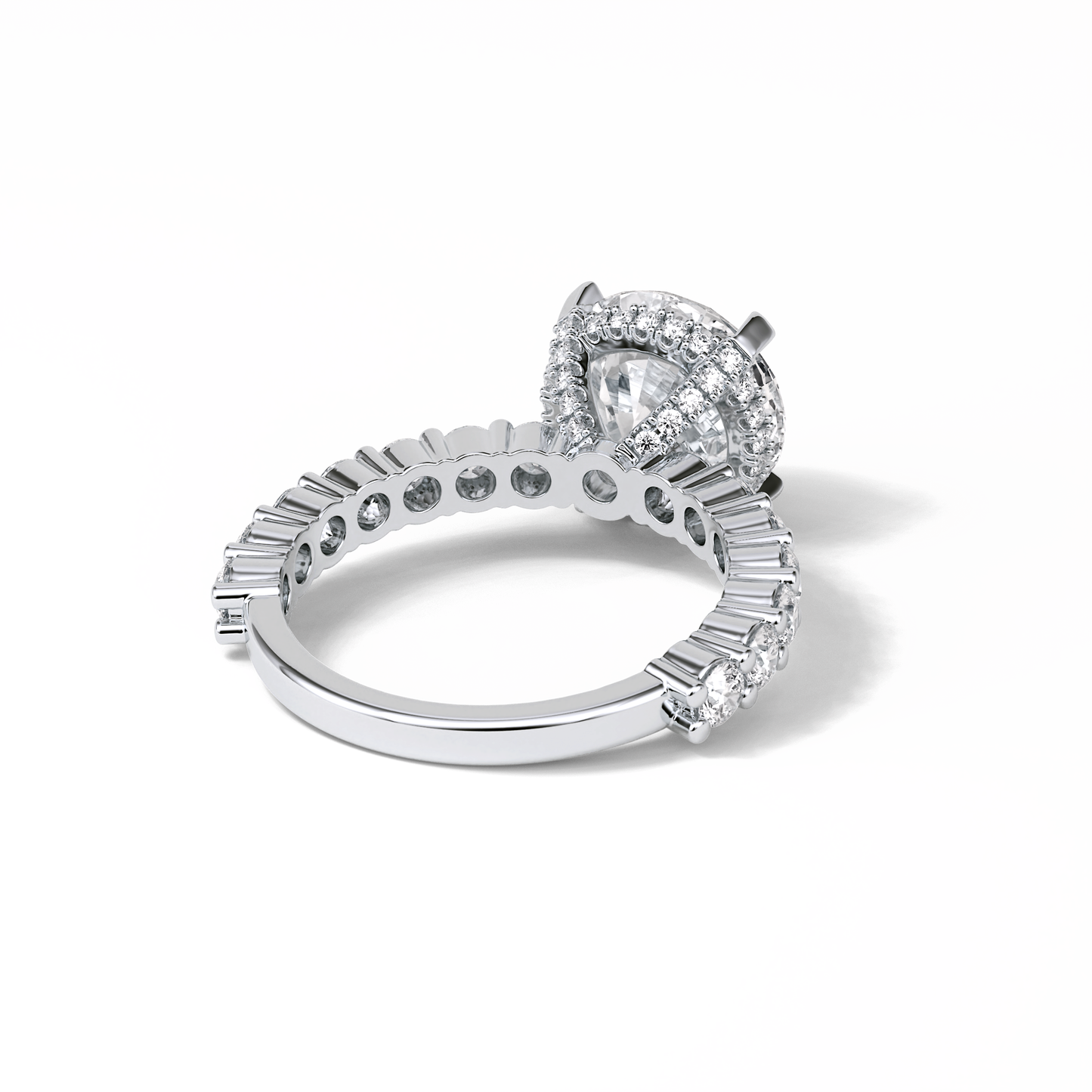 Round Hidden Halo & Pave Lab Grown Diamond Engagement Ring