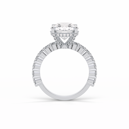 Round Hidden Halo & Pave Lab Grown Diamond Engagement Ring