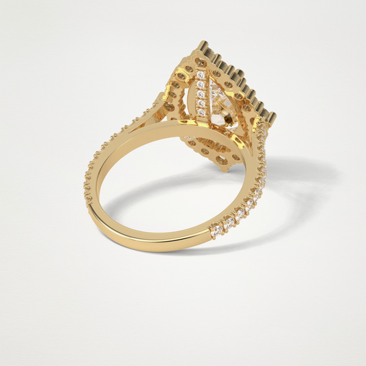 Pear Halo & Pave Lab Grown Diamond Engagement Ring