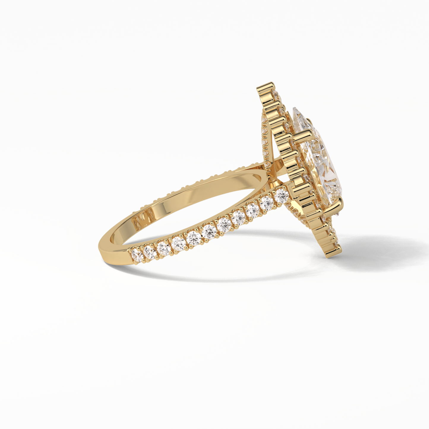 Pear Halo & Pave Lab Grown Diamond Engagement Ring