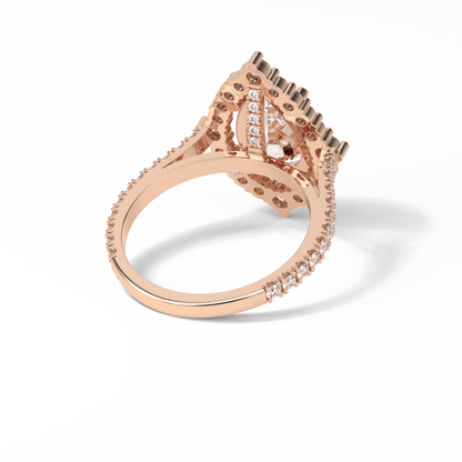 Pear Halo & Pave Lab Grown Diamond Engagement Ring