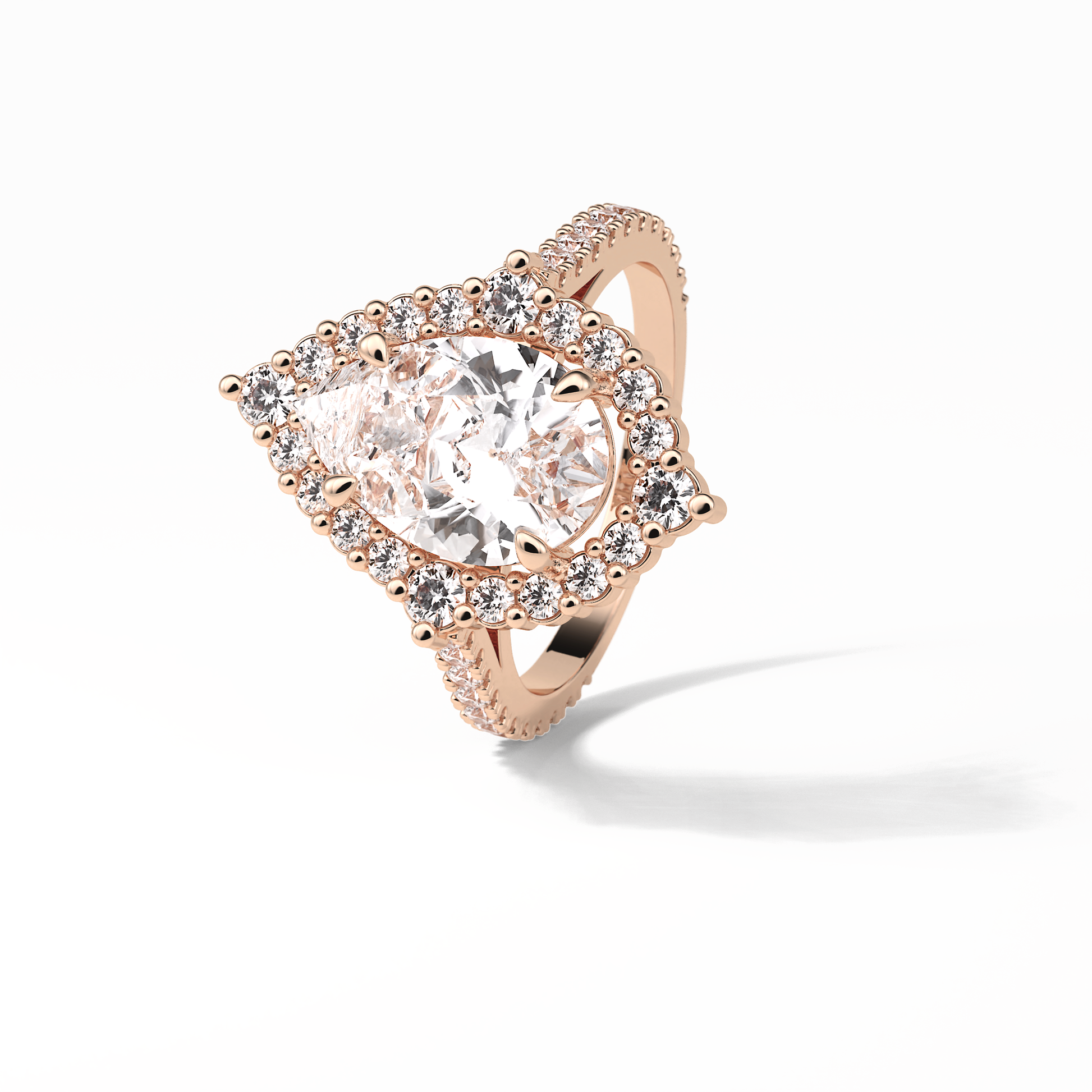 Pear Halo & Pave Lab Grown Diamond Engagement Ring
