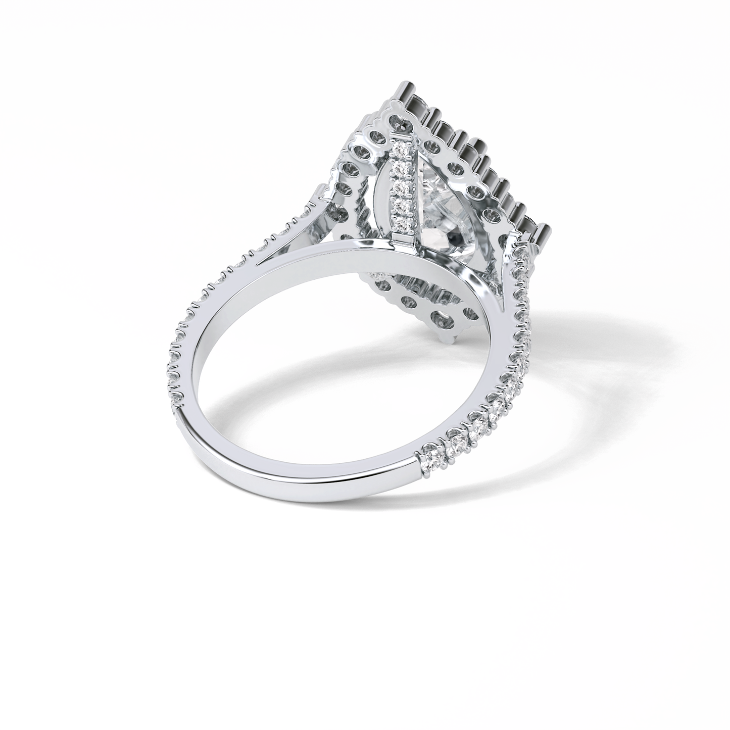 Pear Halo & Pave Lab Grown Diamond Engagement Ring