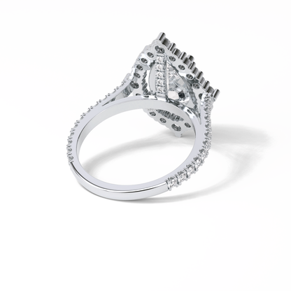Pear Halo & Pave Lab Grown Diamond Engagement Ring