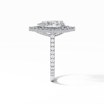 Pear Halo & Pave Lab Grown Diamond Engagement Ring