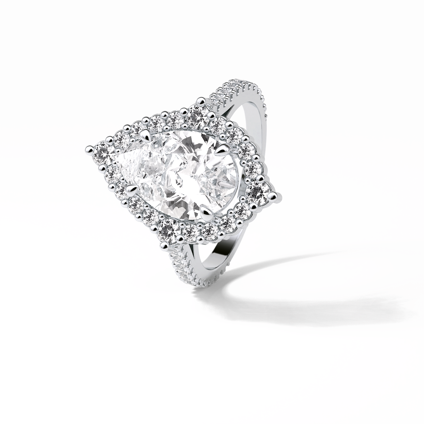 Pear Halo & Pave Lab Grown Diamond Engagement Ring
