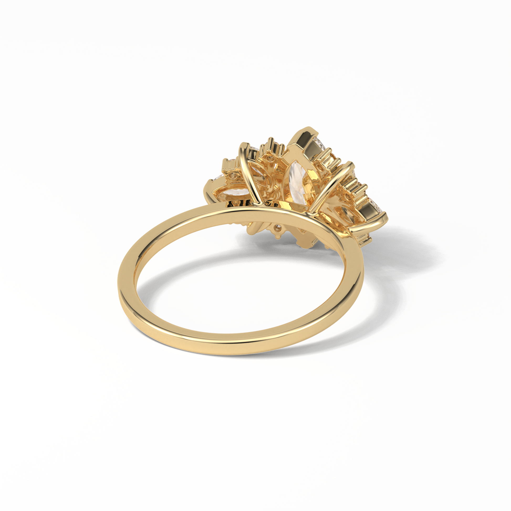 Marquise Cluster Lab Grown Diamond Engagement Ring
